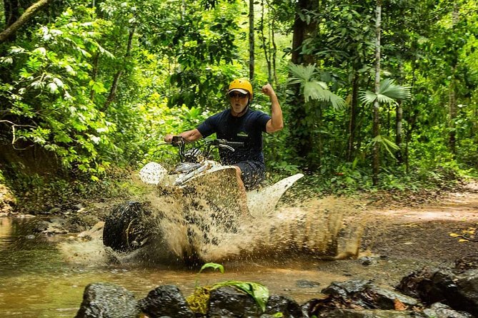5 Hour Off-Road ATV+ Zipline+ Waterfall Rappelling+ Tractor Jungle Tour - Waterfall rappelling is the day’s best test